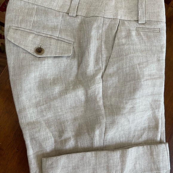 J. Crew Tan Wide Leg Pants Linen Size 4 - Picture 8 of 8
